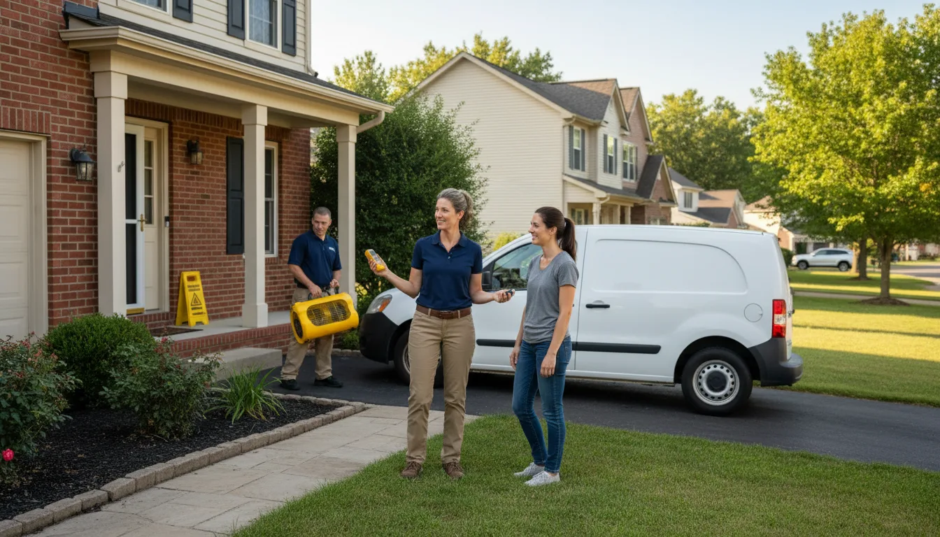 Residential water damage restoration in Denton, TX